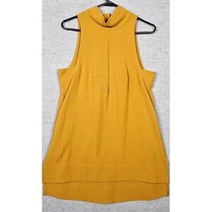 Free People Mustard Button Collar Tunic Mini Dress – NWT Petite S